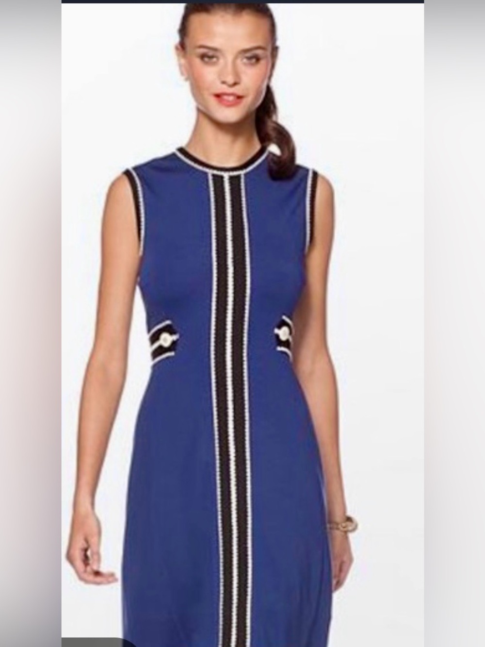 Lilly Pulitzer Royal Blue Sleeveless A-Line Dress with Black & White Trim